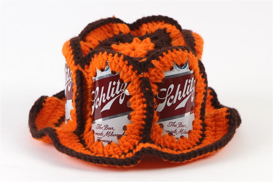 1970s Vintage Schlitz Beer Crocheted Hat 