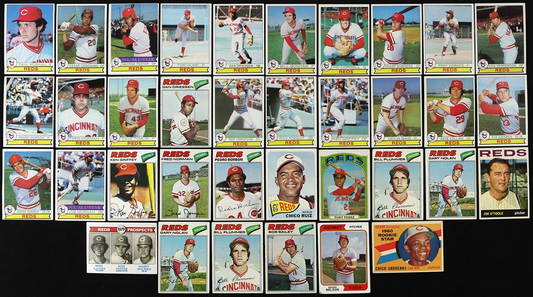 1960s-1970s Cincinnati Reds Topps Trading Cards Including Roger Nelson, Chico Cardenas, Jim OToole and more (Lot of 36)
