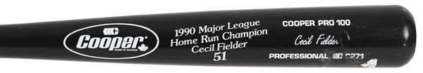 1990 Prince Fielder Detoit Tigers Cooper Major League Home Run Champion Commemorative Bat 