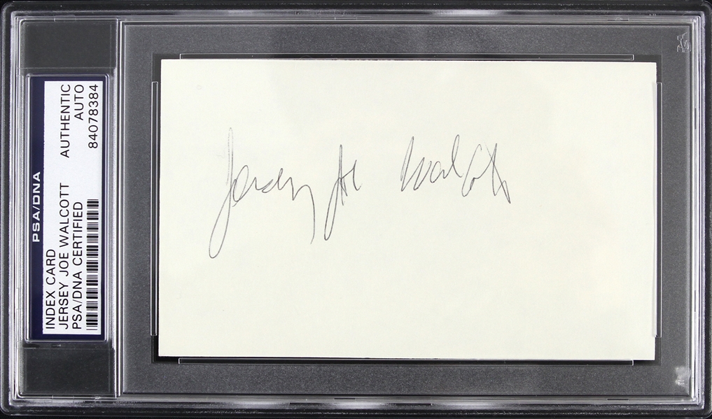 1930-1953 Jersey Joe Walcott Signed 3"x 5" Index Card (PSA/DNA Slabbed)