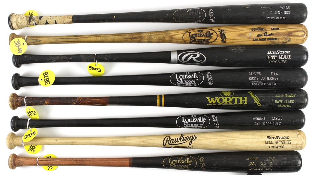 1987-2003 Professional Model Game Used Bat Collection - Lot of 22 w/ Alex Cole Jr., Brad Fullmer, Scott Livingstone, Lou Collier, Todd Hundley & More (MEARS LOA) 