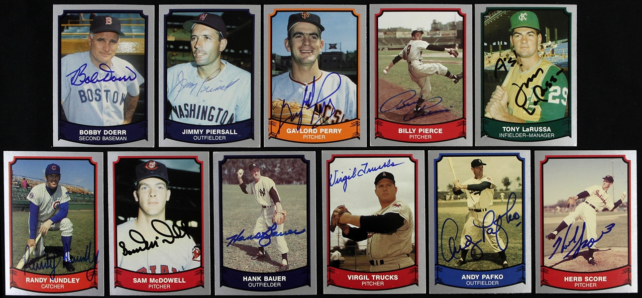 1989 Bobby Doerr / Andy Pafko / Randy Hundley and more Signed Pacific Trading Cards (Lot of 11)(JSA)