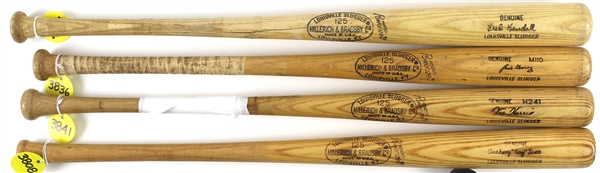 1973-80 Professional Model Game Used Bat Collection - Lot of 4 w/ Fred Kendall, Tony Scott, Vic Harris & Luis Gomez (MEARS LOA)
