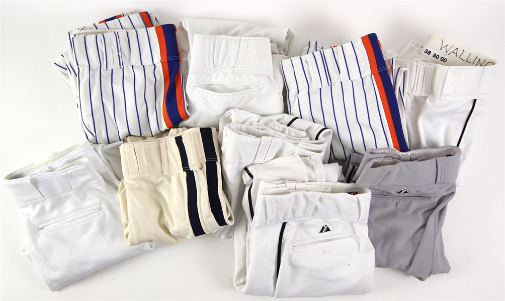 1989-2005 Game Worn Uniform Pants Collection - Lot of 9 w/ 2 Signed Including Gregg Jefferies & Howard Johnson (MEARS LOA) 