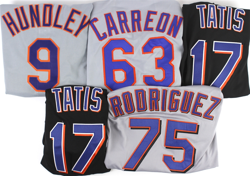 1987-2010 New York Mets Game Worn / Issued Jersey Collection - Lot of 9 w/ Mark Carreon, Todd Hundley, Francisco Rodriguez, Fernando Tatis & More (MEARS LOA)