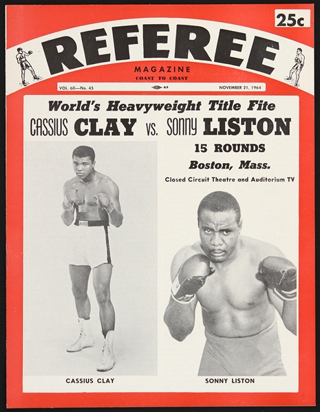 1964 Cassius Clay vs Sonny Liston Referee Magazine 