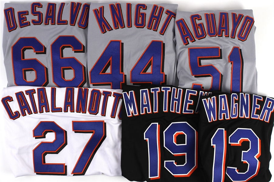 2008-2010 New York Mets Game Worn and Team Issued Jerseys Including Billy Wagner, Gary Matthews, Frank Catalanotto, and More (Lot of 6) (MEARS LOA)