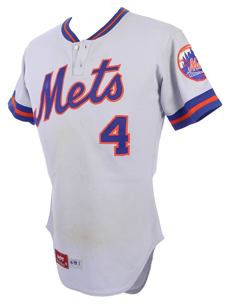 1981 Bob Bailor New York Mets Game Worn Road Jersey (MEARS LOA)