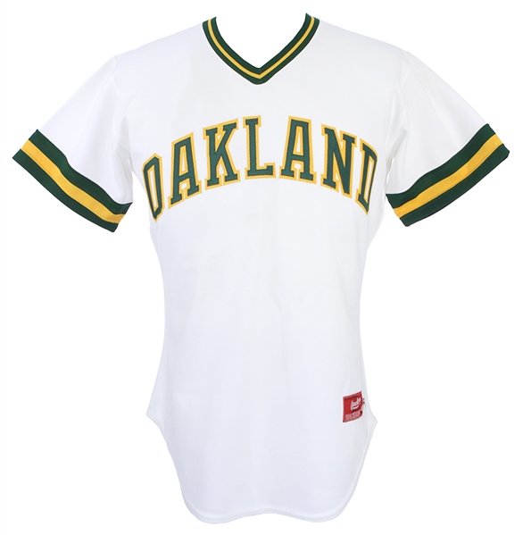 1985 Alfredo Griffin Oakland Athletics Game Worn Home Jersey (MEARS LOA)