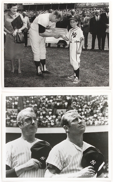 1965-1970 Mickey Mantle / Joe Dimaggio New York Yankees Original 8"x 10" Photos 