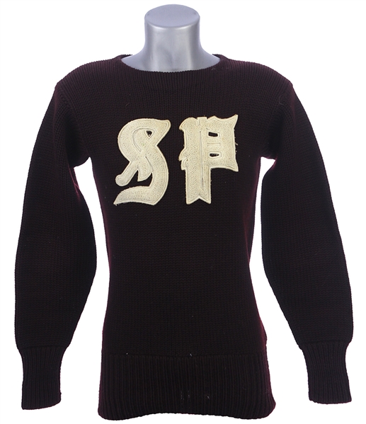1920s "SP" James Bailey Sportswear Portland Maine Football Sweater 