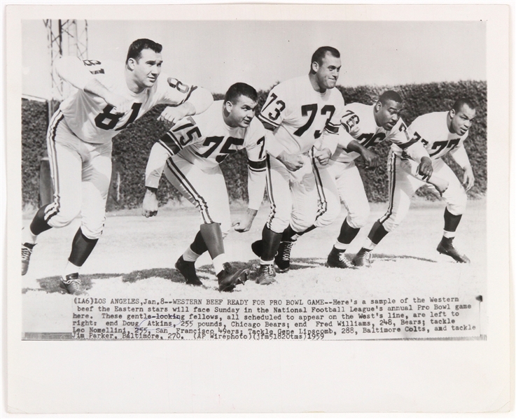 1959 Pro Bowl Game Original 8"x 10" Photo Including Doug Atkins, Fred Williams and more