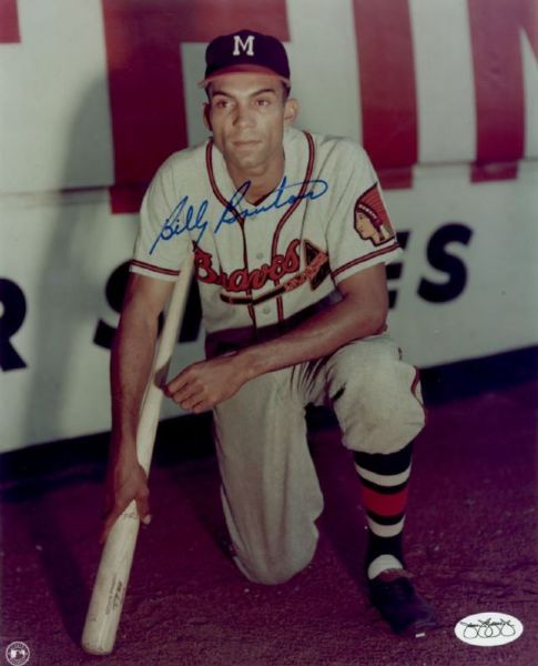1953-60 Milwaukee Braves Billy Bruton Autographed 8x10 Color Photo *JSA*