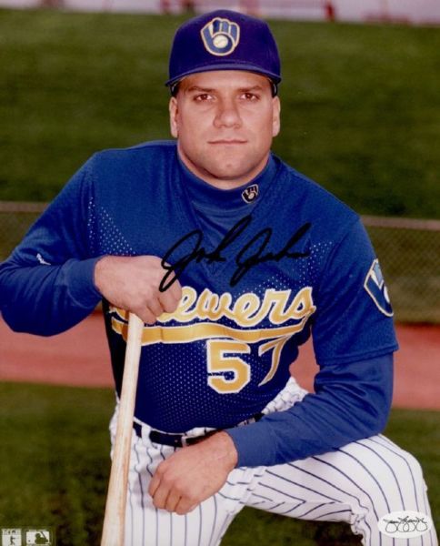1992-98 Milwaukee Brewers John Jaha Autographed 8x10 Color Photo *JSA*