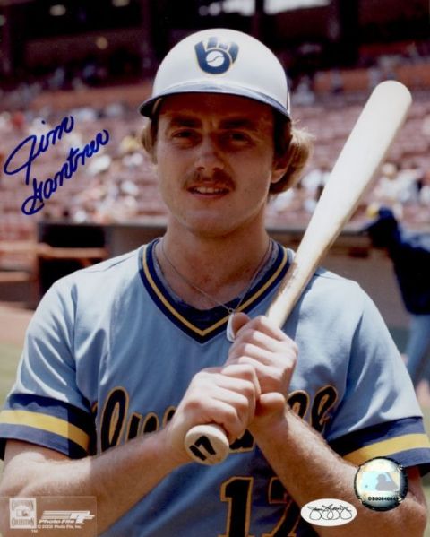 1976-92 Milwaukee Brewers Jim Gantner Autographed 8x10 Color Photo *JSA*