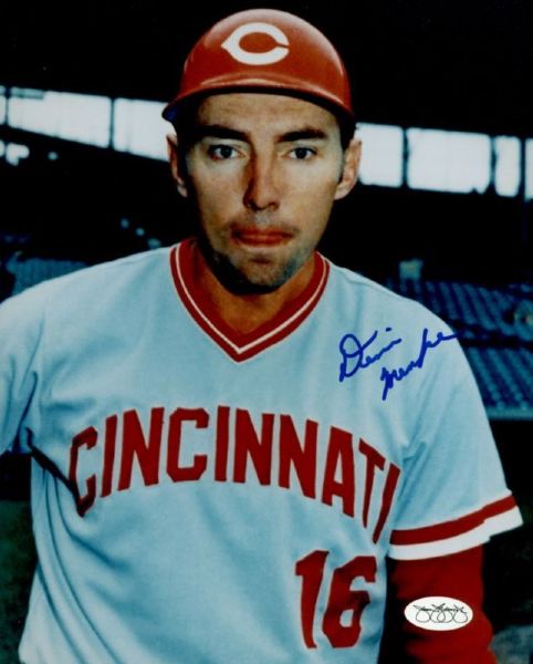 1972-73 Cincinnati Reds Denis Menke Autographed 8x10 Color Photo *JSA*