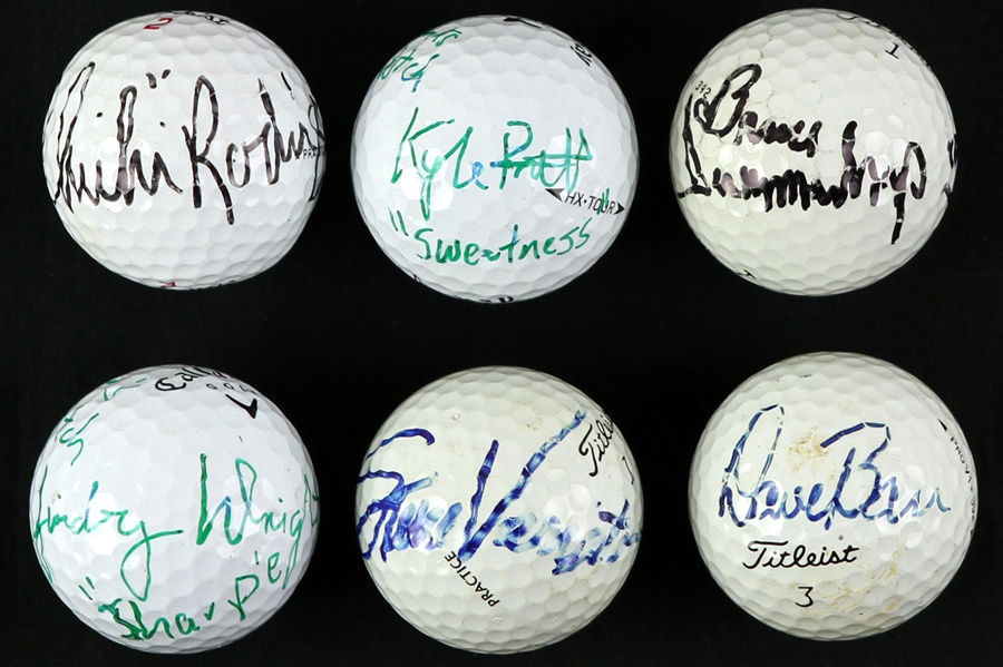 2000s PGA Signed Golfed Balls Including Dave Barr, Chi-Chi Rodriguez, and more (JSA)