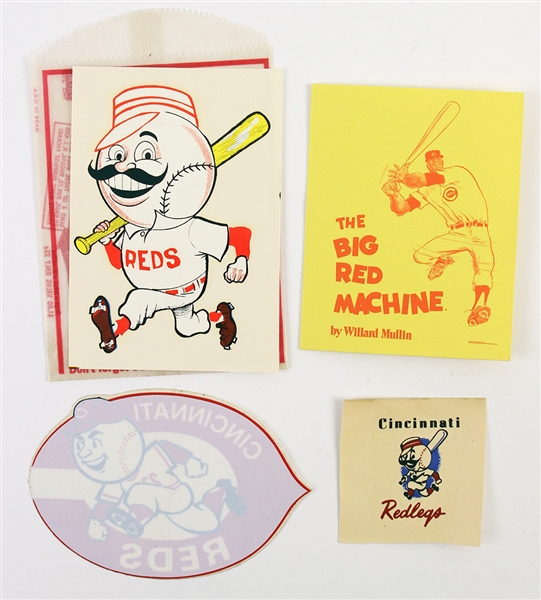 1950s Cincinnati Reds Stickers and Decals (Lot of 4)