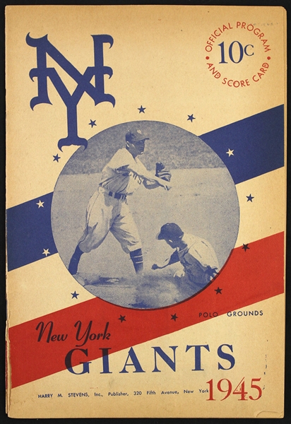 1945 (August 1) Mel Ott Career HR #500 New York Giants Boston Braves Scored Polo Grounds Scorecard 
