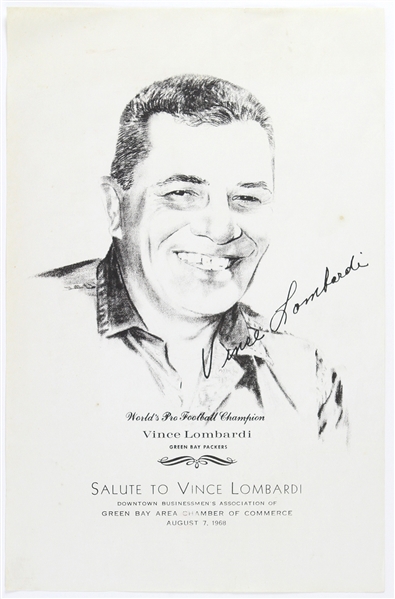1968 Vince Lombardi Green Bay Packers 11"x 17" "Salute to Vince Lombardi" Poster