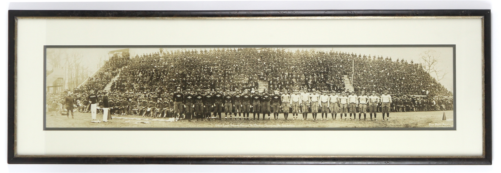 1920 Great Lakes Training Station vs Marines 14"x 43" Framed Yard Long Panoramic Photo 