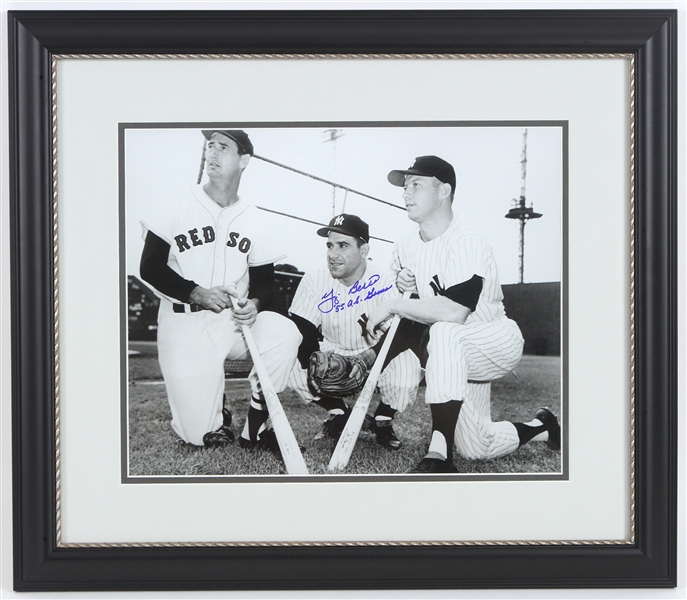 1958 Yogi Berra Signed 18"x 21" Frame Photo (JSA)