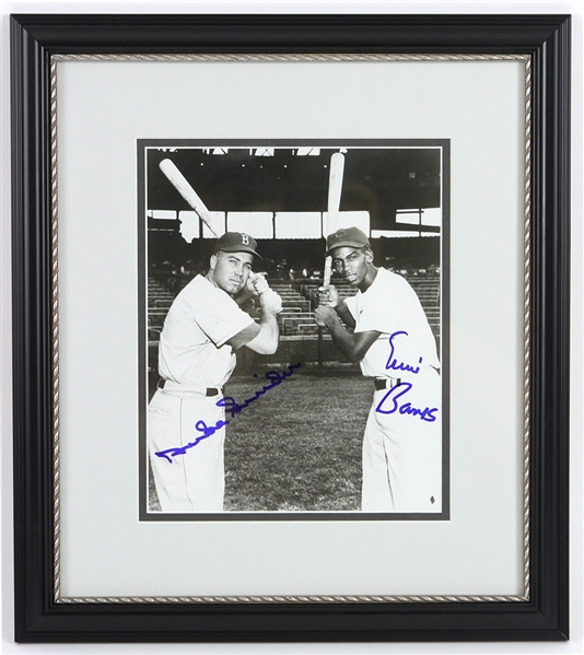 1950s Duke Snider / Ernie Banks Signed 14"x 16" Framed Photo (JSA)