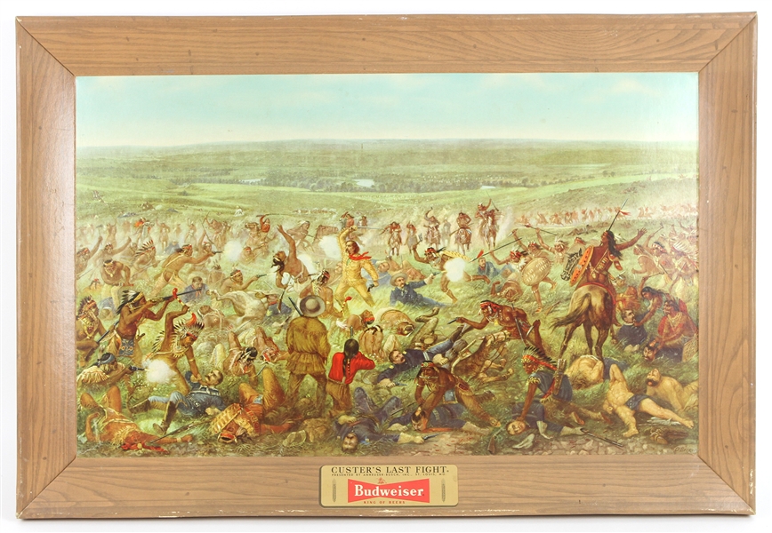 1952 Custers Last Fight Anheuser Busch 20"x 30" Lithograph 
