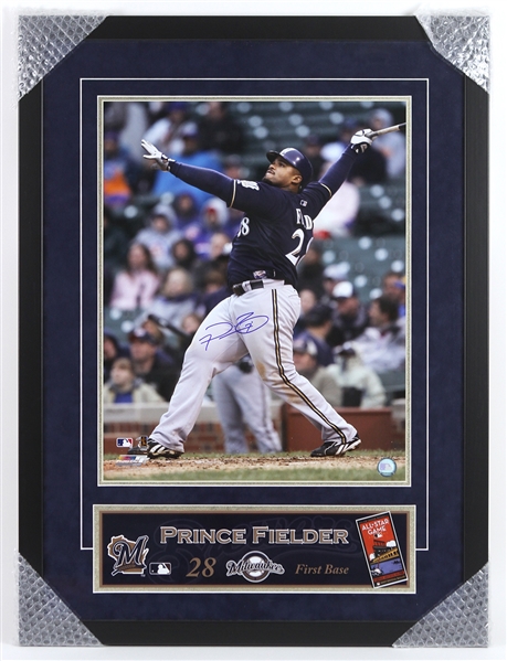 2007 Prince Fielder Milwaukee Brewers Signed 24"x 33" Framed Photo (JSA)