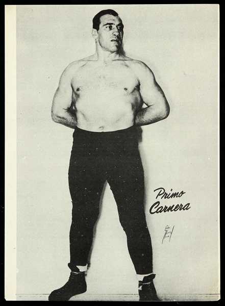 1933-1934 Primo Carnera World Heavyweight Champion 6"x 9" Rare Picture Pack Insert 
