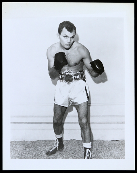 1960s Carlos Ortiz Boxing Champion 8x10 B&W Photo
