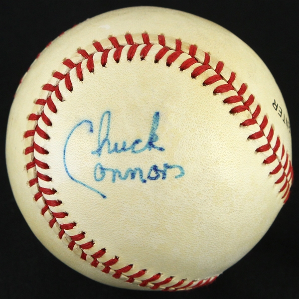 1970-1986 Chuck Connors Autographed OBNL Baseball (MEARS LOA/JSA)