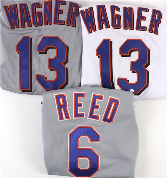 1990-2009 New York Mets Game Worn and Team Issued Jerseys Including Darren Reed and Billy Wagner (Lot of 3) (MEARS LOA)