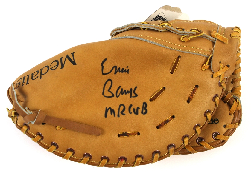 1960s Ernie Banks Chicago Cubs Signed & Inscribed "Mr. Cub" Medalist Store Model First Basemans Mitt (JSA)