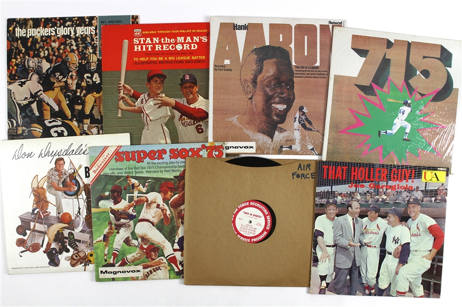 1950s-1970s Baseball, Football, & Basketball Vinyl Records (Lot of 30)