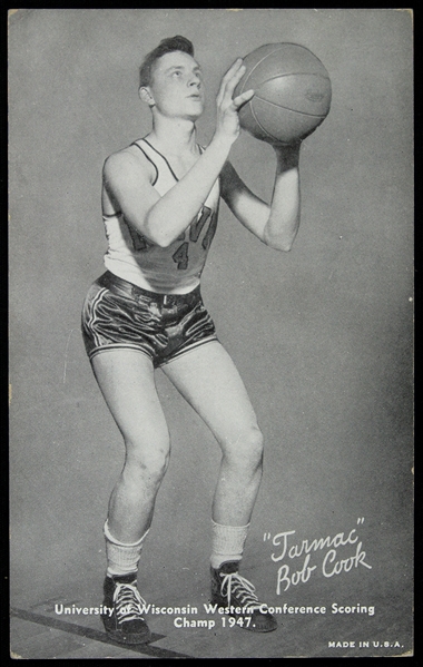 1948 "Tarmac" Bob Cook University of Wisconsin 3"x 5" Exhibit Basketball Card