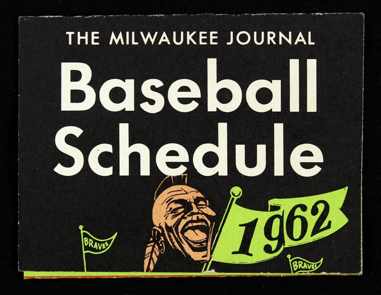 1962 Milwaukee Braves Milwaukee Journal Baseball Schedule 