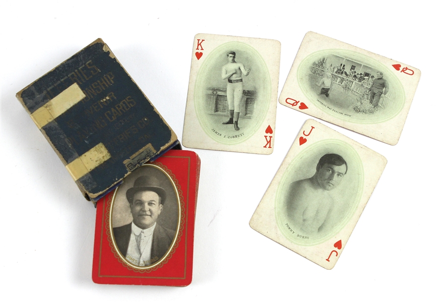 1909 James Jeffries Championship Souvenir Playing Cards 