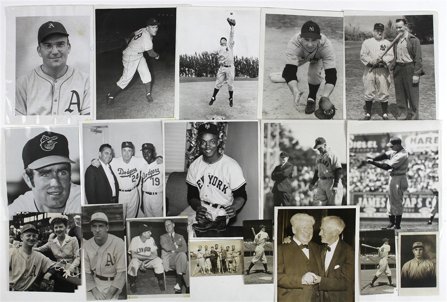 1930s-1970s Baseball 8"x 10" Original Photos Including Jimmy Foxx, Ray Campanella, James Mangan, and more (Lot of 200+)