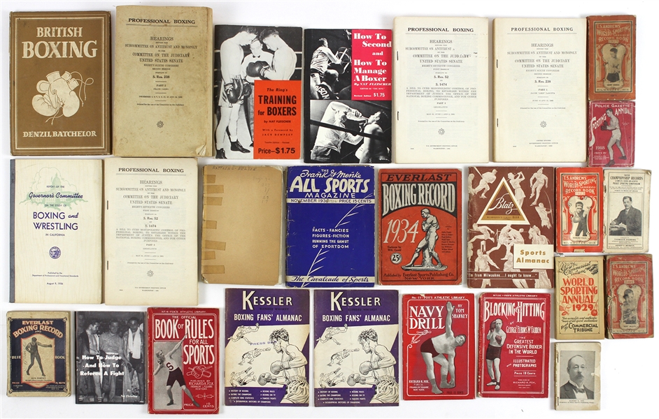 1860s-1960s Boxing & Wrestling Books (Lot of 42)