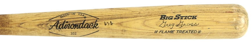 1977-78 Greg Gross Chicago Cubs Adirondack Professional Model Game Used Bat (MEARS LOA)