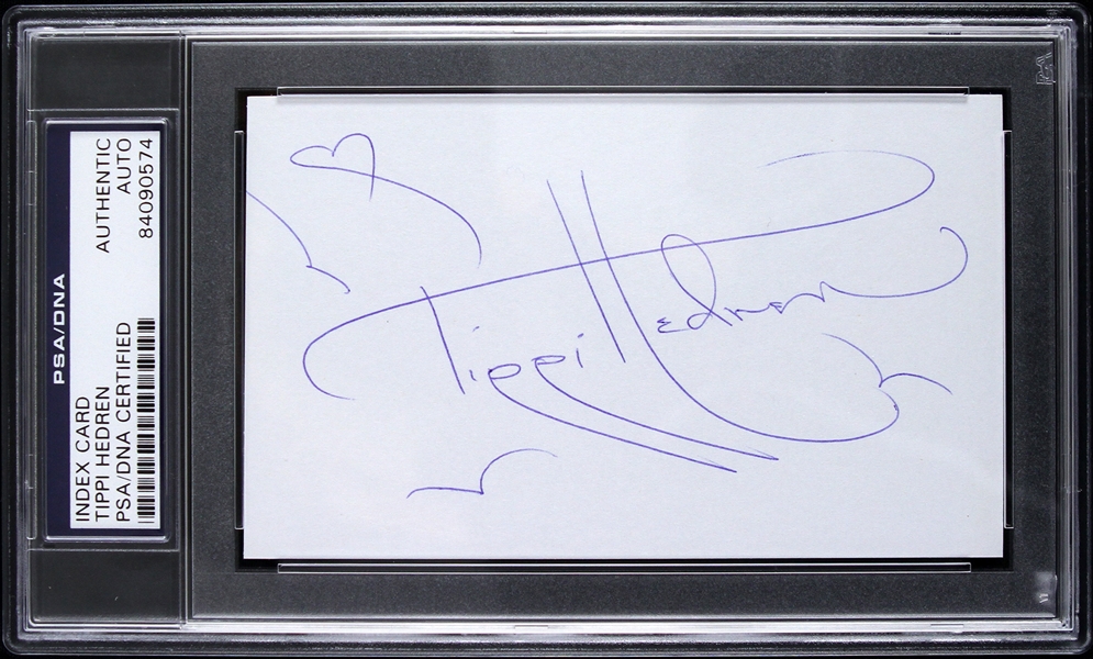 1963 Tippi Hedren The Birds Signed 3"x 5" Index Card (PSA/DNA Slabbed)