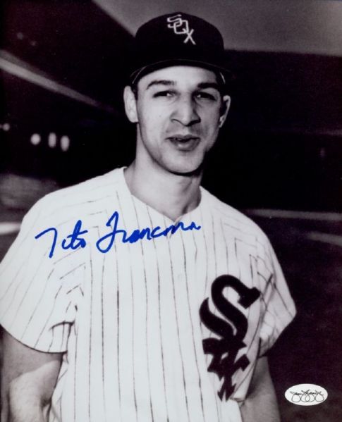 1958 Tito Francona Chicago White Sox Autographed 8x10 B/W Photo *JSA*