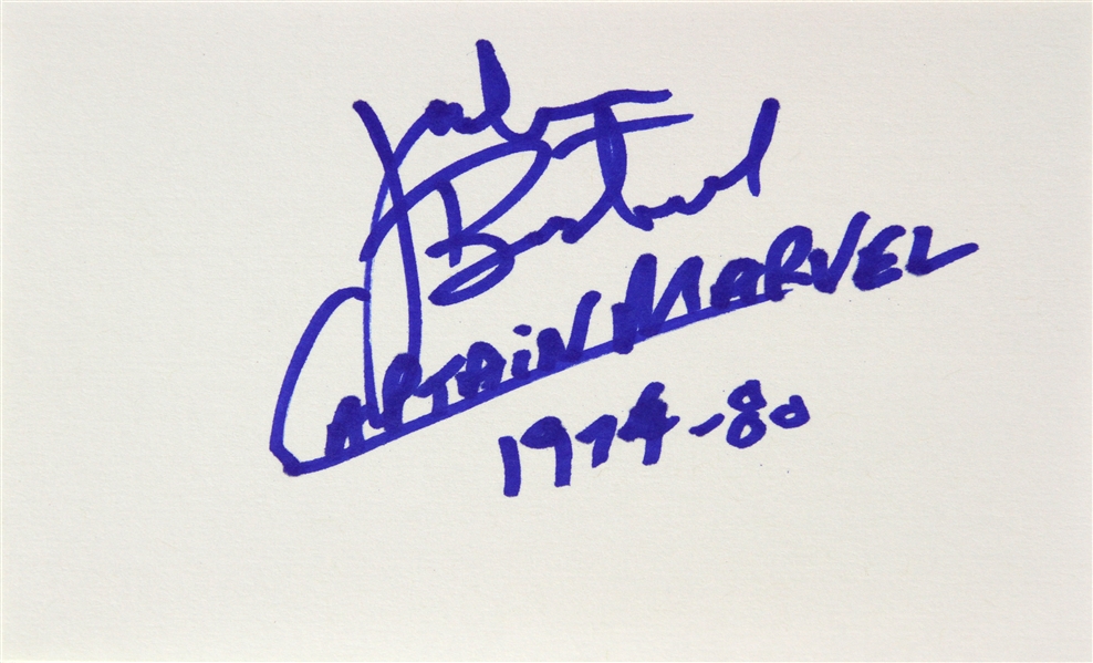 1974-1975 Jackson Bostwick Shazam Signed LE 3x5 Index Card (JSA)