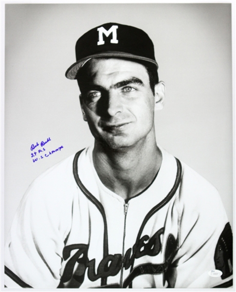 1954-56 Bob Buhl Milwaukee Braves Frank Stanfield Autographed Original 16x20 Hand Developed  Photograph (JSA)