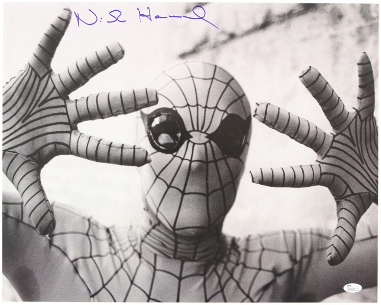 1977 Nicholas Hammond Amazing Spiderman Signed 16x20 B&W Photo (JSA)