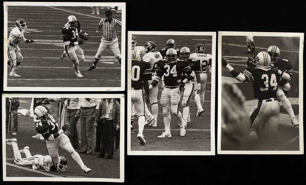 1982-1986 Bo Jackson Auburn University 5"x 7" B&W Photos (Lot of 4)