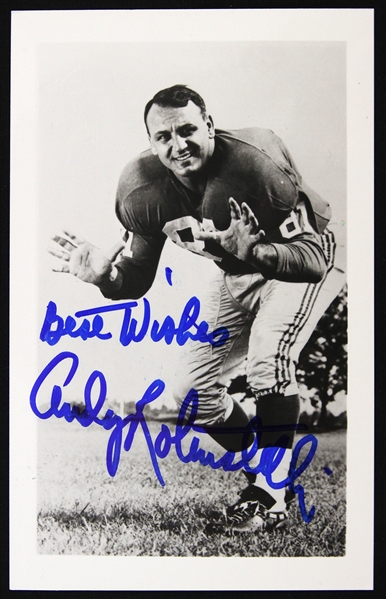 1951-1955 Andy Robustelli Los Angeles Rams Signed 3"x 5" Photo (JSA)