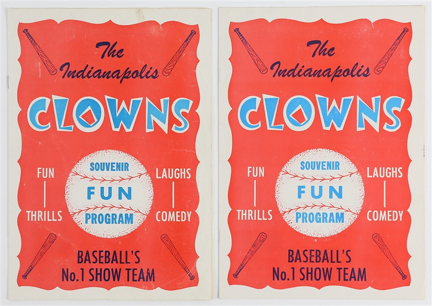 1960s Indianapolis Clowns Julius Sledge and Billy Vaughn Signed Souvenir Fun Programs (JSA)