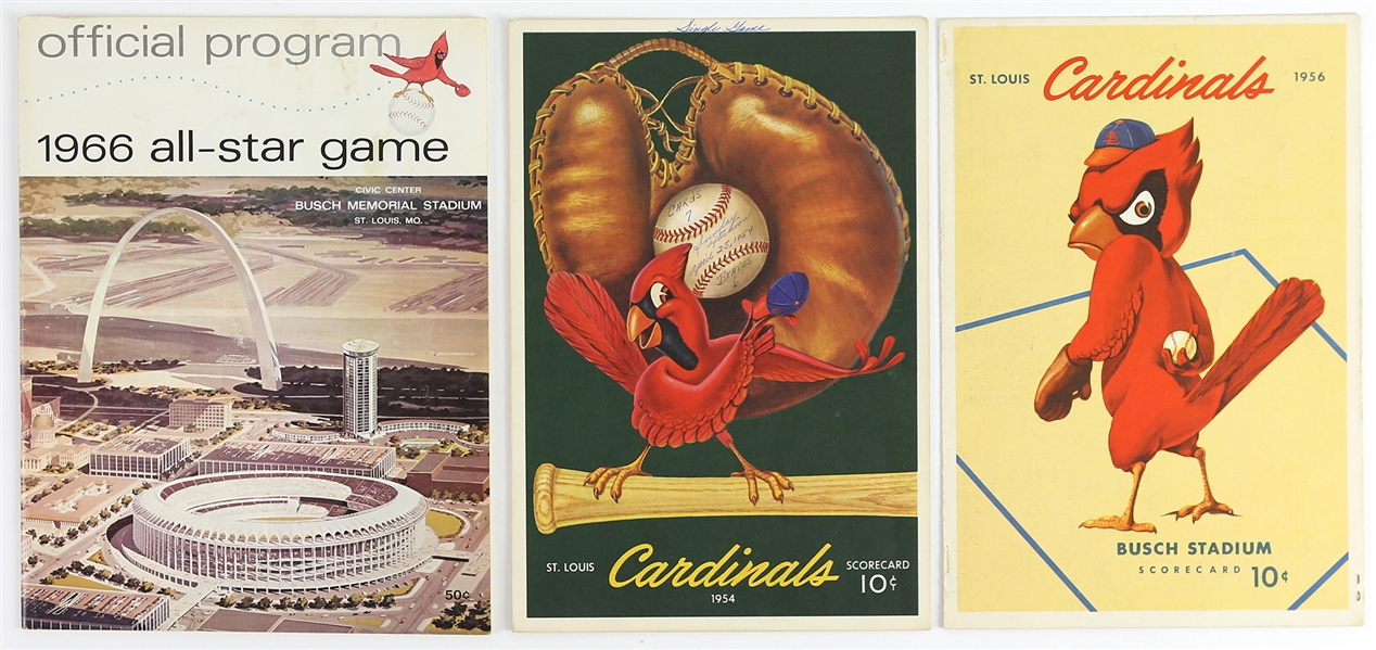 1950s-1960s St. Louis Cardinals Programs and Scorecards (Lot of 3)